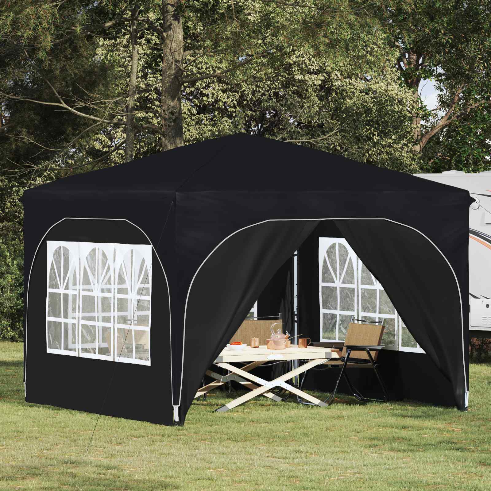 Pop-up Feesttent 290 x 290 x 245 cm Antraciet image 1