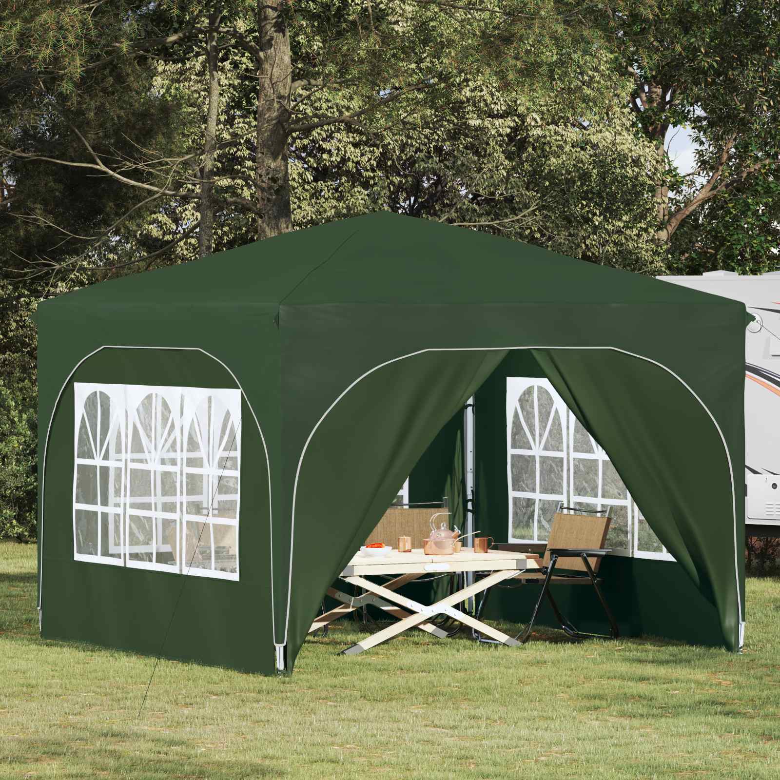 Pop-up Feesttent 290 x 290 x 245 cm Groen image 1