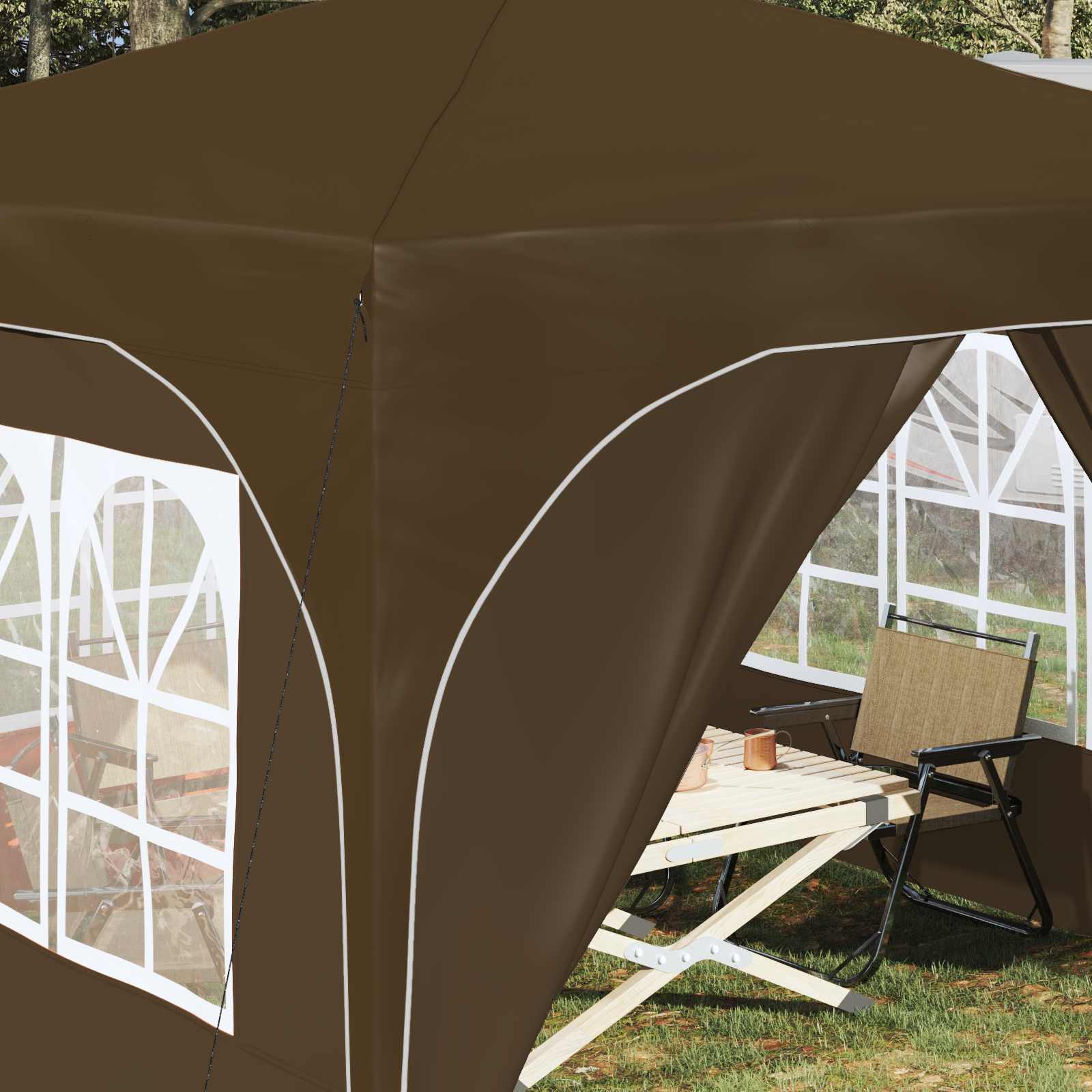 Pop-up Feesttent 290 x 290 x 245 cm Taupe image 4
