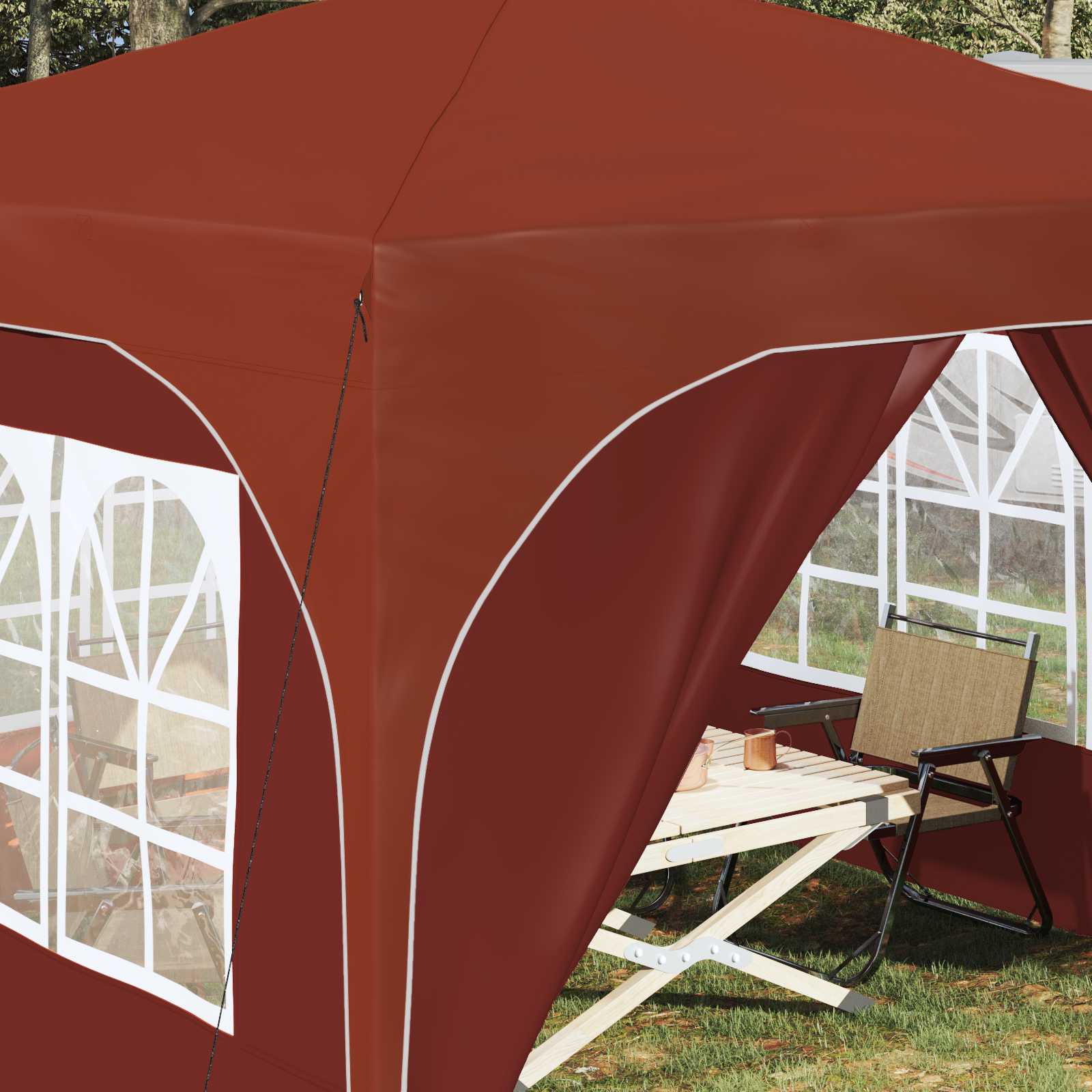 Pop-up Feesttent 290 x 290 x 245 cm Terracotta image 4