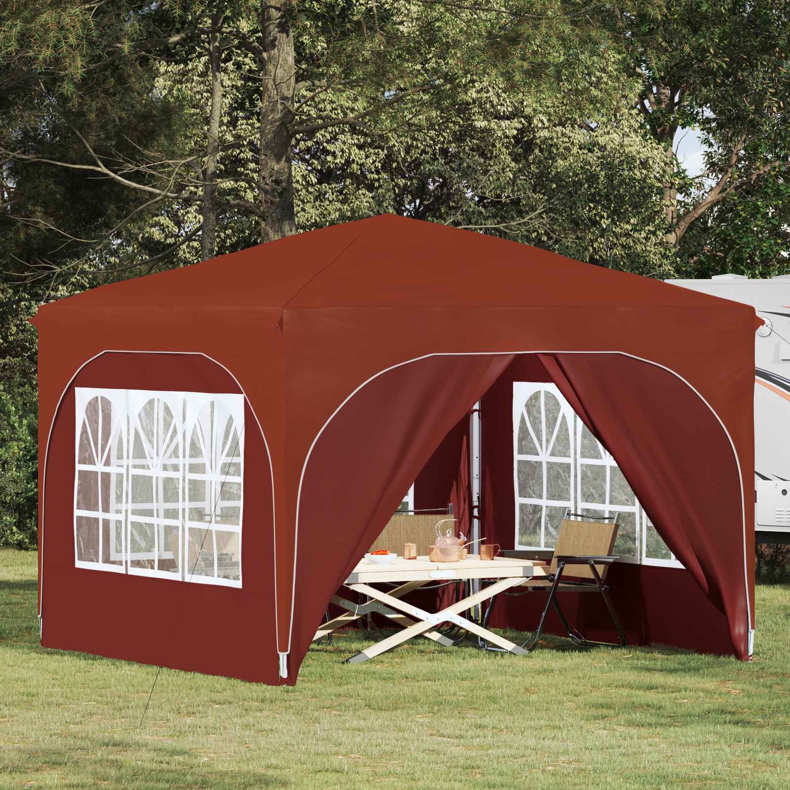Pop-up Feesttent 290 x 290 x 245 cm Terracotta image 1