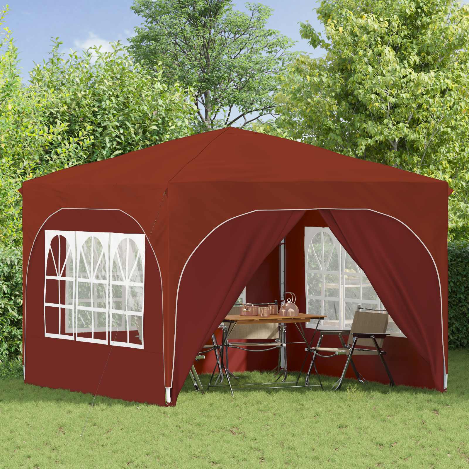 Pop-up Feesttent 290 x 290 x 245 cm Terracotta image 3