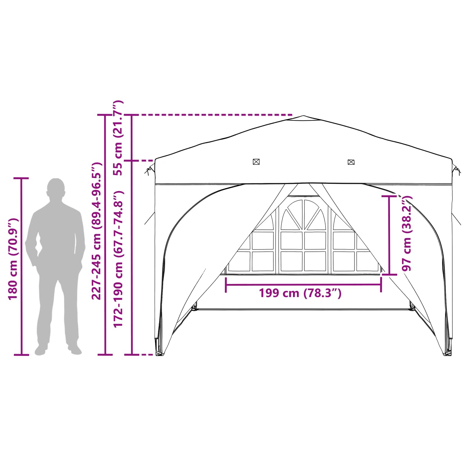 Pop-up Feesttent 290 x 290 x 245 cm Terracotta image 19