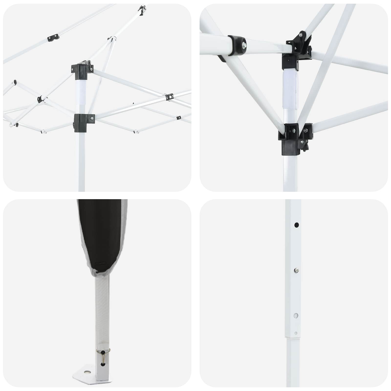 Pop-up Feesttent 290 x 290 x 245 cm Zwart image 13