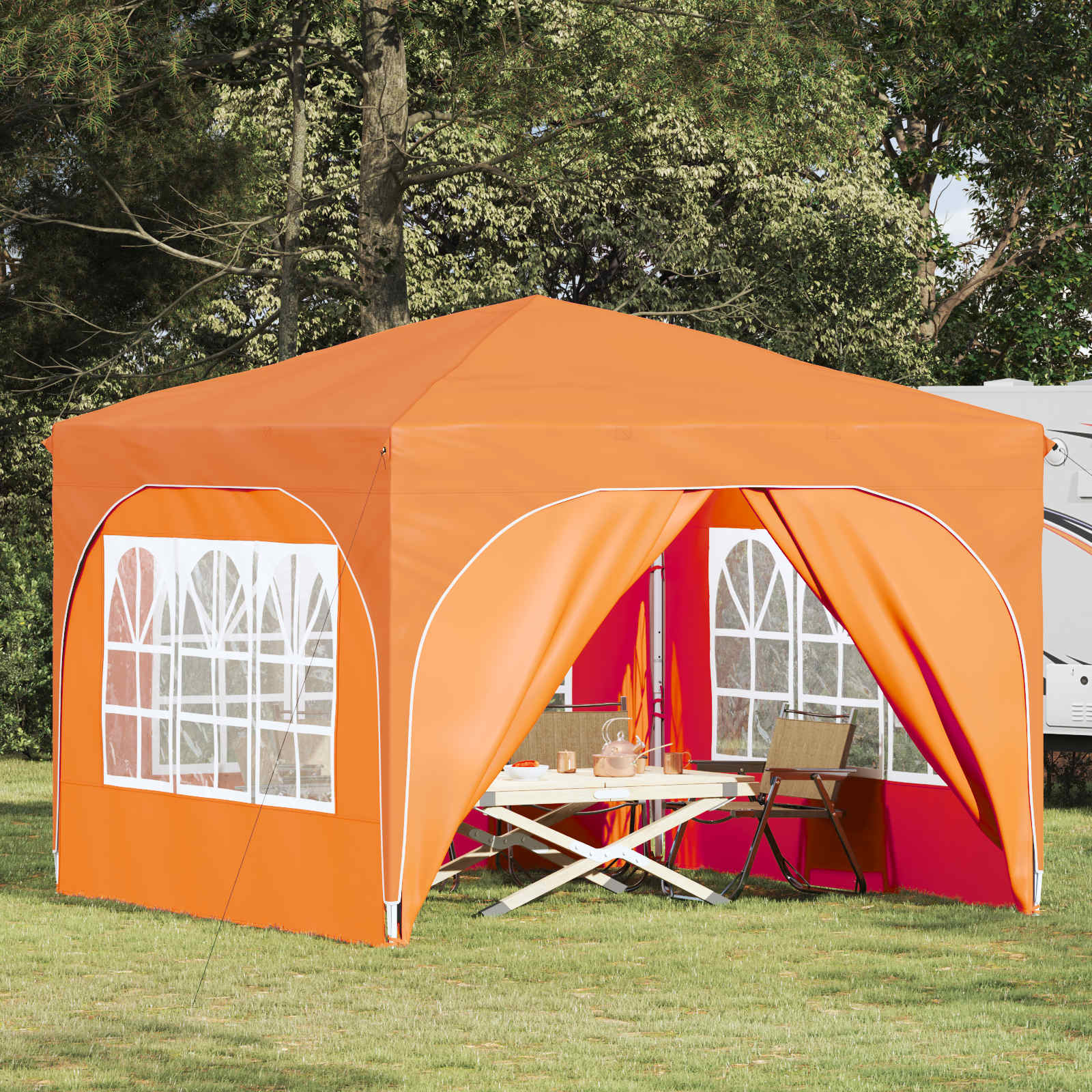 Pop-up Feesttent 290 x 290 x 245 cm Oranje image 1