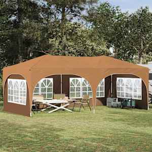 Zložljivi šotor za zabave Bež 575 x 288 x 245 cm Oxford tkanina