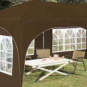 Párty stan s výsuvným stánkem 575 x 288 x 245 cm Taupe - obrázek 3