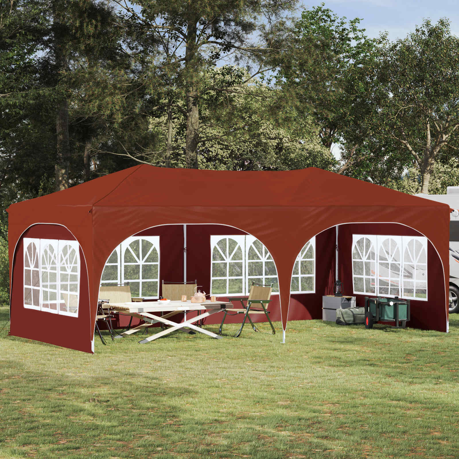 vidaXL Cort de Petrecere Pop-up Terracota 575 x 288 x 245 cm
