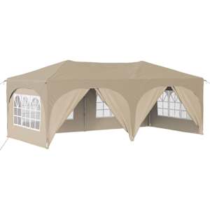 vidaXL &Uuml;hepuuline peotelk 575 x 288 x 245 cm Kreemjas Oxfordi kangas