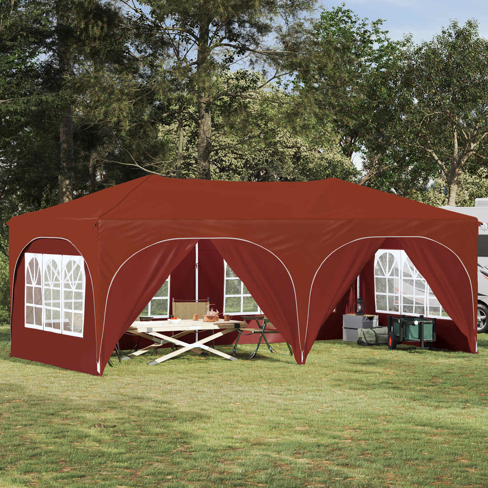 vidaXL Cort de Petrecere Pop-up Terracota 575 x 288 x 245 cm