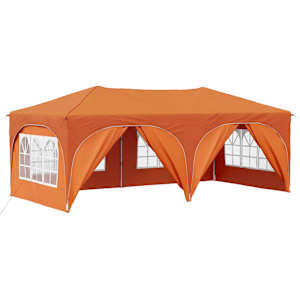 Párty stan s výsuvným stánkem 575 x 288 x 245 cm Oranžová - obrázek 2