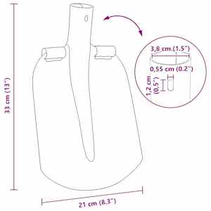 Hlava lopaty 4 pcs Stříbrná 33 x 21 cm Práškově lakovaná ocel - obrázek 12