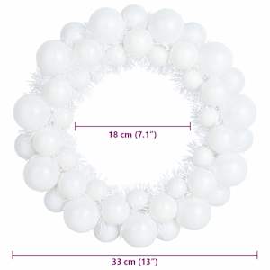 Vánoční koulové věnce 2 pcs Bílá 33 x 33 x 7 cm Polystyren - obrázek 8
