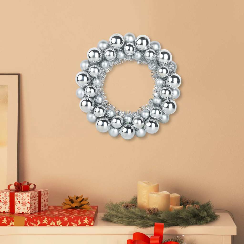Couronnes de Boules de Noël 2 pcs Argent 33 x 33 x 7 cm