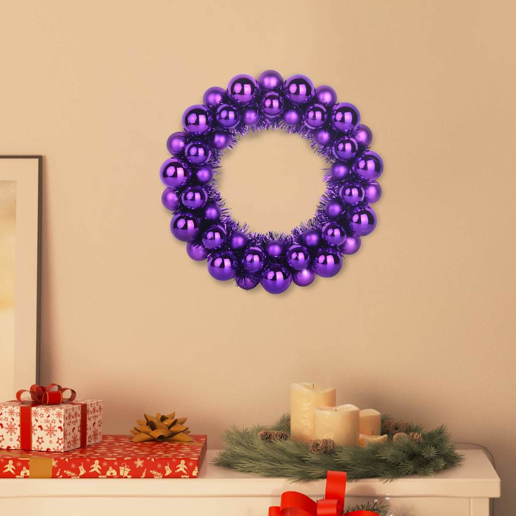 vidaXL Coronite cu bile de Craciun 2 pcs Violet 33 x 33 x 7 cm