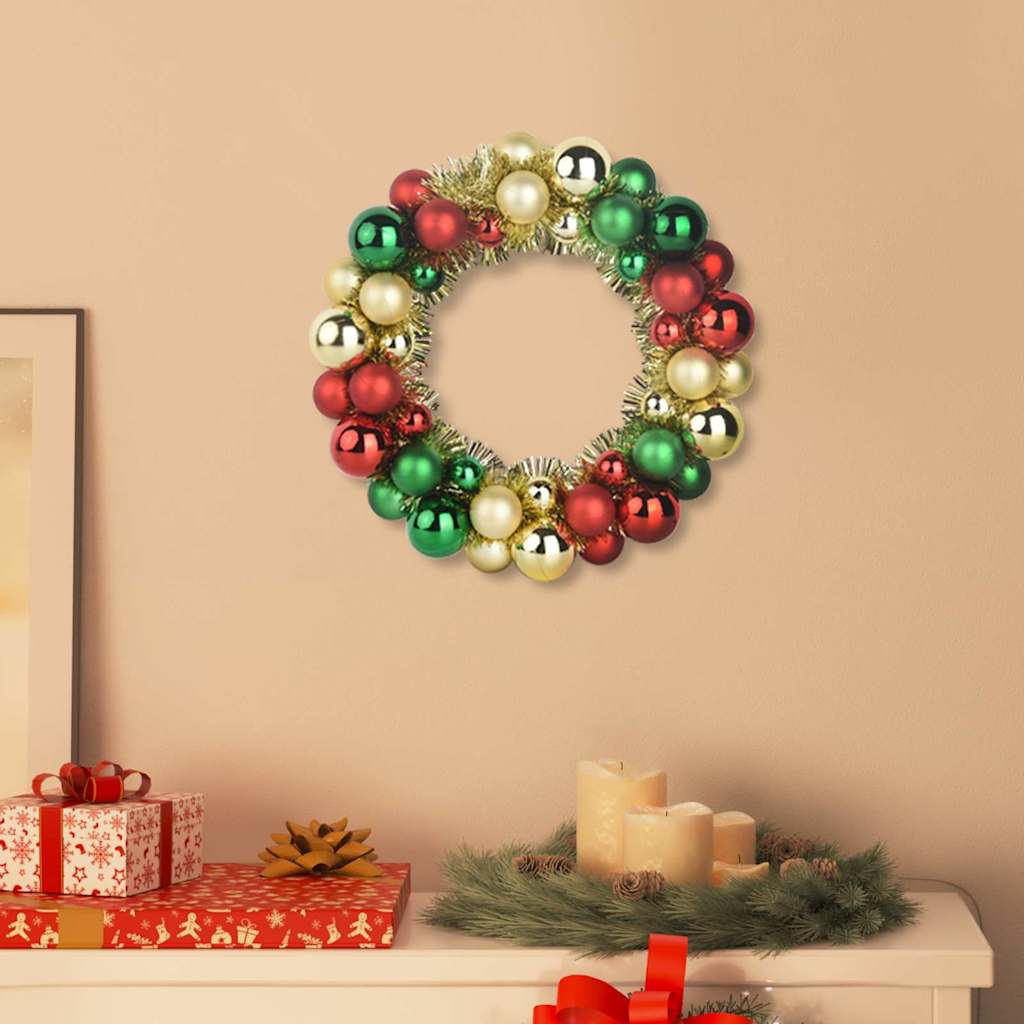 Couronnes de Boules de Noël 2 pcs Multicolore 33 x 33 x 7 cm