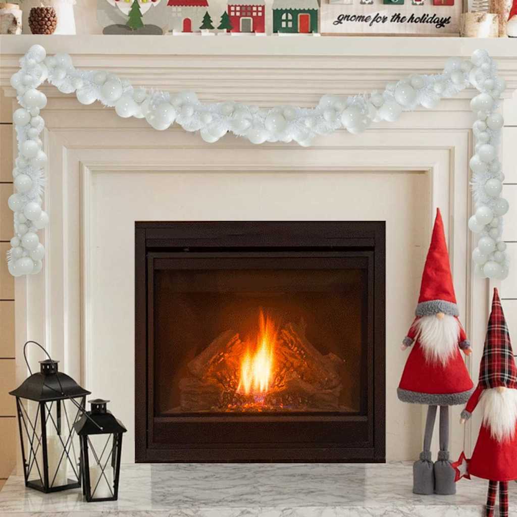 Guirlande de Boules de Noël Blanc 186 cm Polystyrène