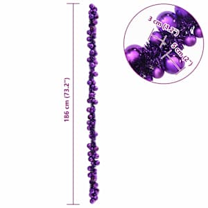 Vánoční koule girlanda Lila 186 cm Polystyren - obrázek 7