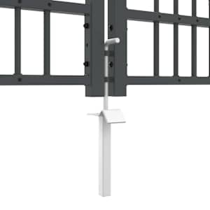 Brána s hrotem KAMPEN 404 x 100 cm Ocel Šedá Zamykatelné - obrázek 7