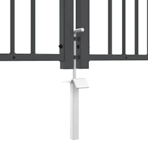Brána s hrotem se zámkem Šedá 404 x 175 cm Ocel - obrázek 7