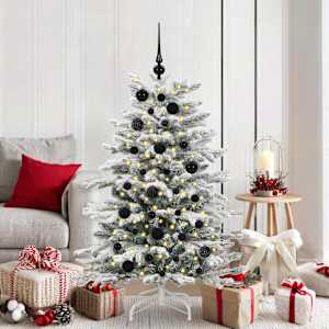 Set božičnih okraskov med 150 LED 61 pcs Črna Plastika