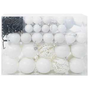 Sada vánočních ozdob s 150 LED diodami 61 pcs Bílá Plast - obrázek 3