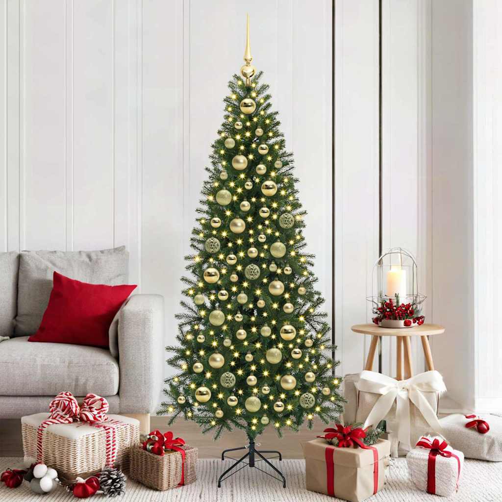 vidaXL Weihnachtskugel-Set mit 300 LEDs 120 pcs Gold Kunststoff