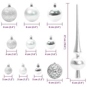Sada vánočních ozdob 120 ks 300 LED Teplá bílá Ø 6 cm - obrázek 9