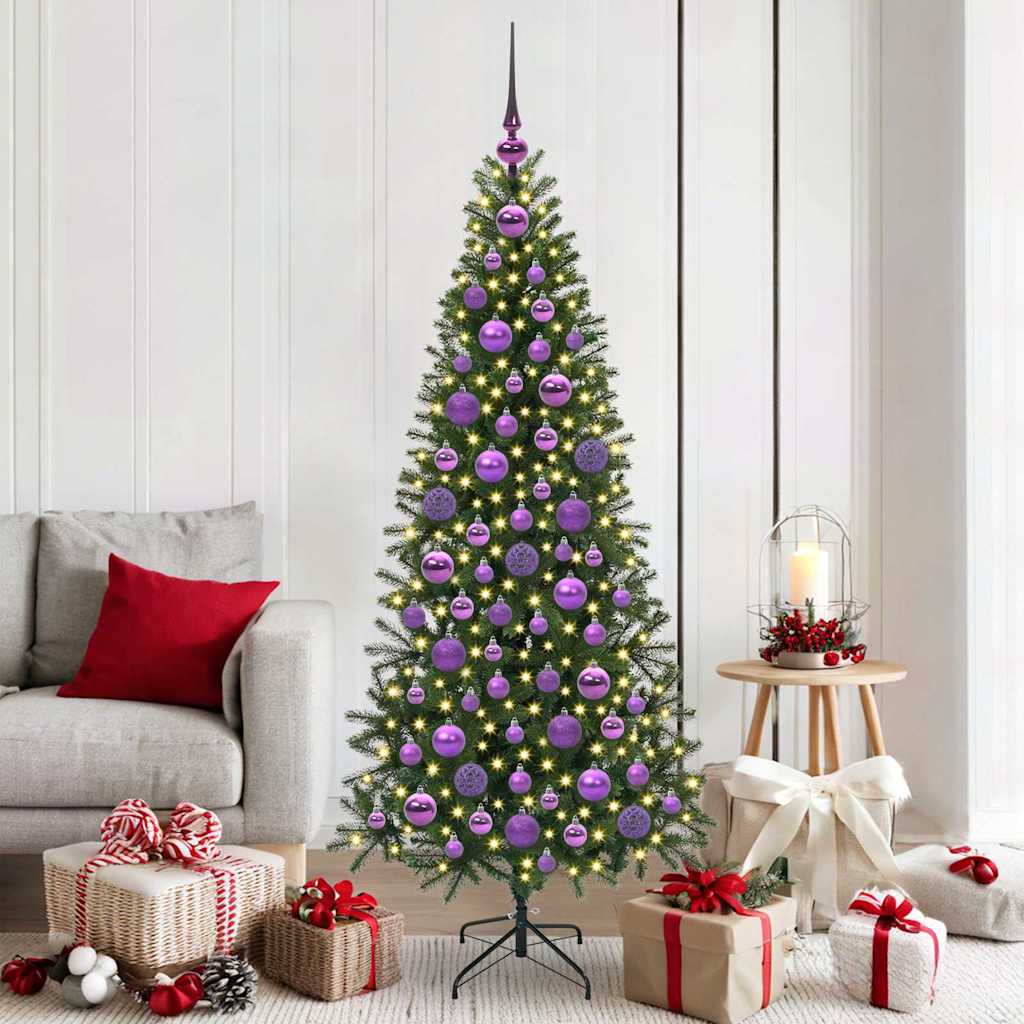vidaXL Set de Globuri de Crăciun cu 300 LED 120 pcs Violet Plastic