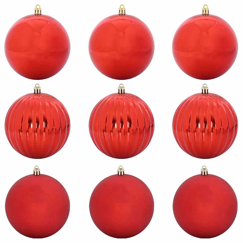 Thumbnail - vidaXL Weihnachtsbaumkugel Set XL 9 pcs Rot Kunststoff
