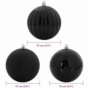Vánoční ozdoba Set XL 9 pcs Černá Plast - obrázek 5
