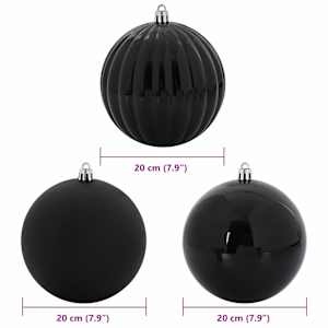 Sada vánočních ozdob XXL 4 pcs Černá Plast - obrázek 5