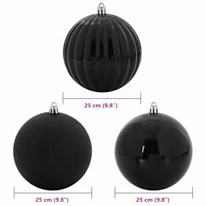 Vánoční ozdoby XXL 3 pcs Černá Plast - obrázek 5