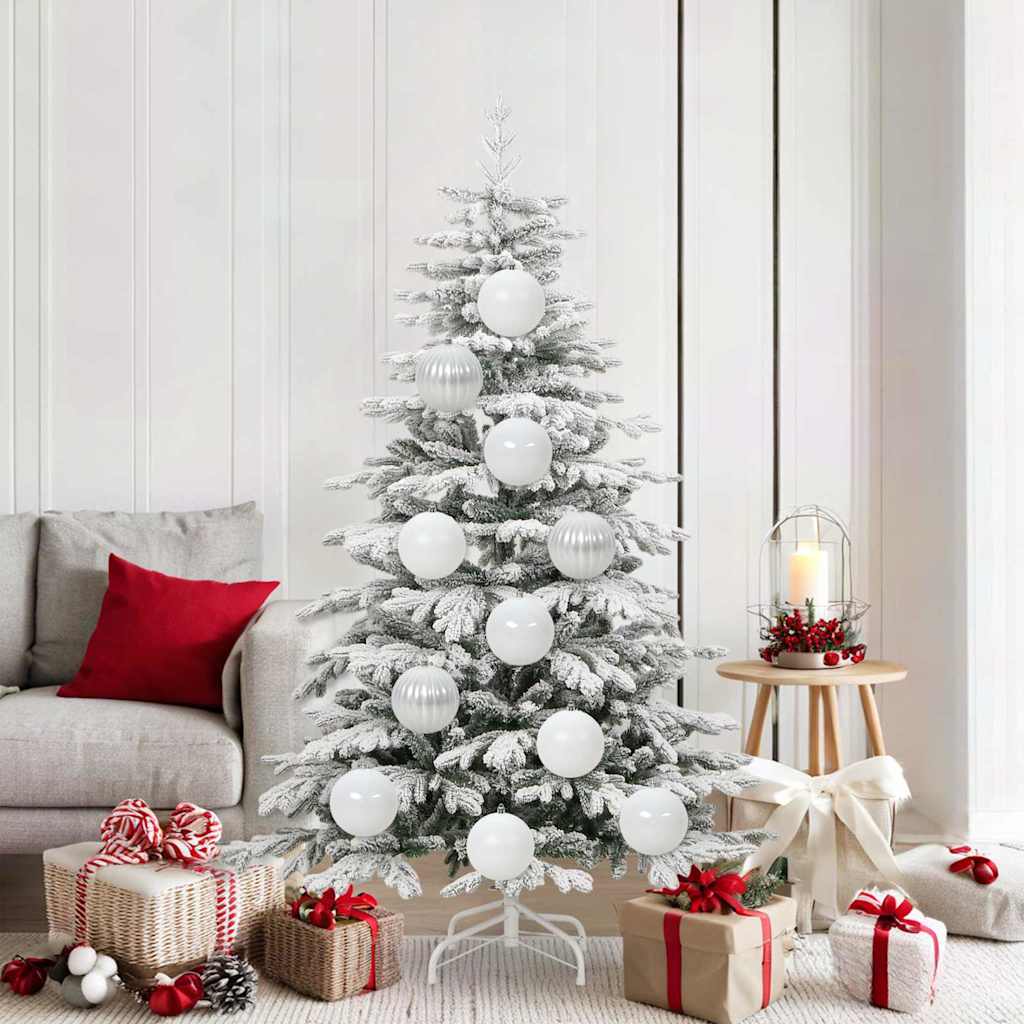 Ensemble de Boules de Noël 9 pcs Blanc