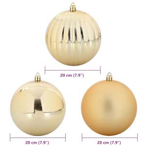 Sada vánočních ozdob XXL 4 pcs Zlatá Plast - obrázek 5
