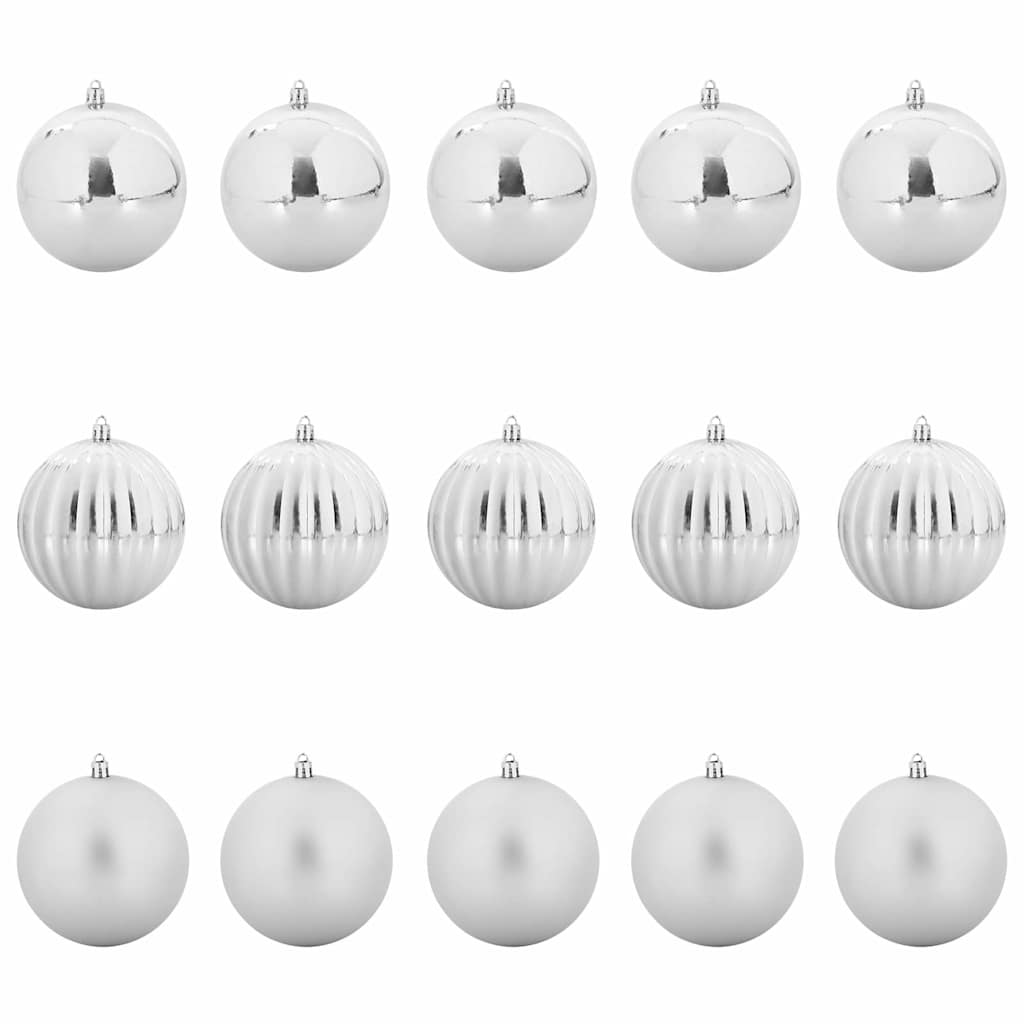 Thumbnail - vidaXL Weihnachtskugel-Set 15 pcs Silber Kunststoff