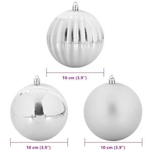 Vánoční baňková sada XL 15 pcs Stříbrná Plast - obrázek 5