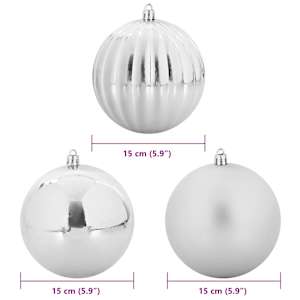 Vánoční baňková sada XL 9 pcs Stříbrná Plast - obrázek 5