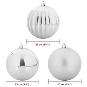 Vánoční baňková sada XXL 3 pcs Stříbrná Plast - obrázek 5