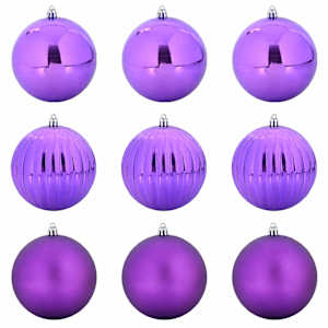 Vánoční ozdoby XXL 9 pcs Lila Plast - obrázek 2