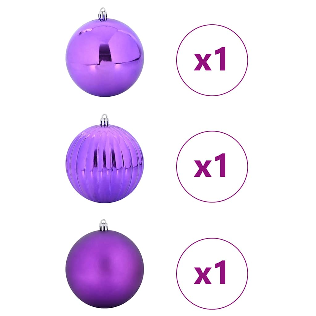 Thumbnail - vidaXL Weihnachtskugel-Set 3 pcs Lila Kunststoff