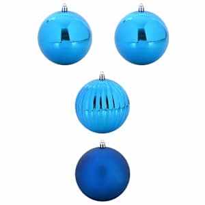 Sada vánočních ozdob XXL 4 pcs Modrá Plast - obrázek 2