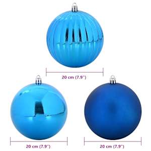 Sada vánočních ozdob XXL 4 pcs Modrá Plast - obrázek 5