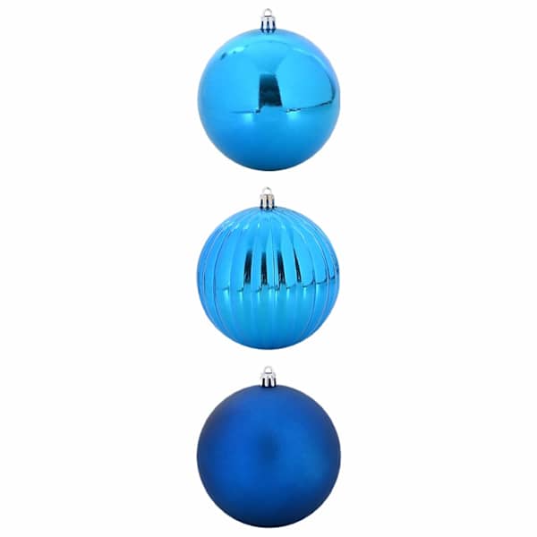 vidaXL J&otilde;ulupalli Komplekt XXL 3 tk LED-i Sinine &Oslash; 25 cm Plastmass
