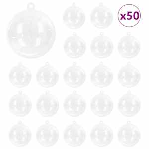 vidaXL J&otilde;ulupallide komplekt 50 tk L&auml;bipaistev &Oslash; 5 cm Plastmass