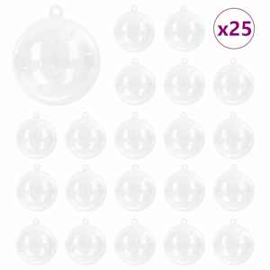 Sada vánočních ozdob 25 pcs Transparentní Ø 8 cm - obrázek 2