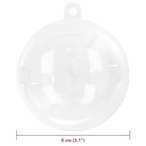 Sada vánočních ozdob 100 pcs Transparentní Ø 8 cm - obrázek 8