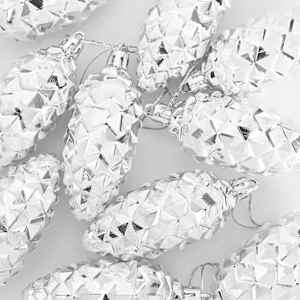 Vánoční koule z borových šišek 40 pcs Stříbrná Plast - obrázek 5