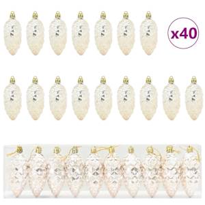 vidaXL J&otilde;ulune K&auml;bipall 40 tk &scaron;ampanjav&auml;rvi 4 x 9 cm Plastmass