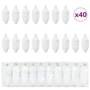 vidaXL J&otilde;ulune K&auml;bipall 40 tk Valge 4 x 9 cm Plastmass